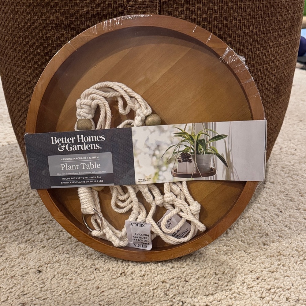 Better Homes And Gardens Tan Hanging Plant Table